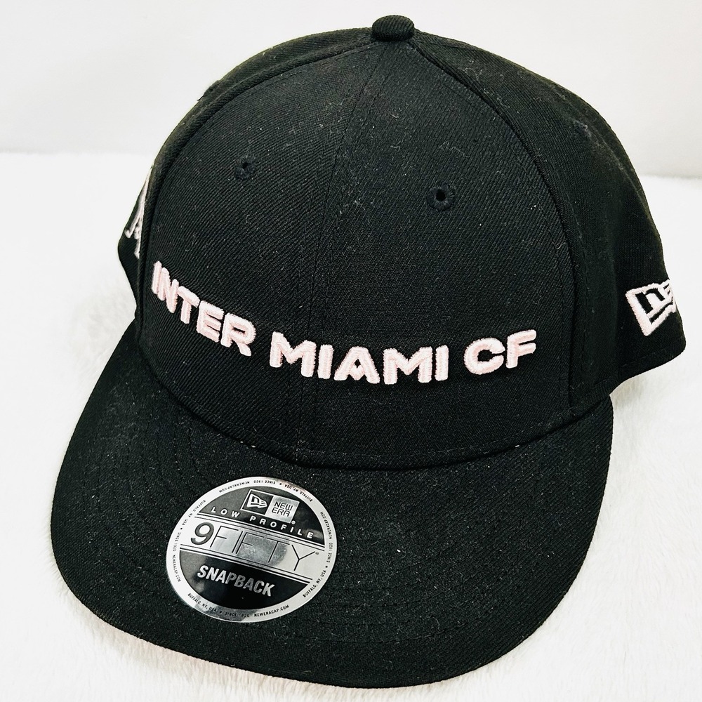 Inter Miami CF New Era‎ Low Profile 9FIFTY Snapback Hat Cap Adjustable Black MLS